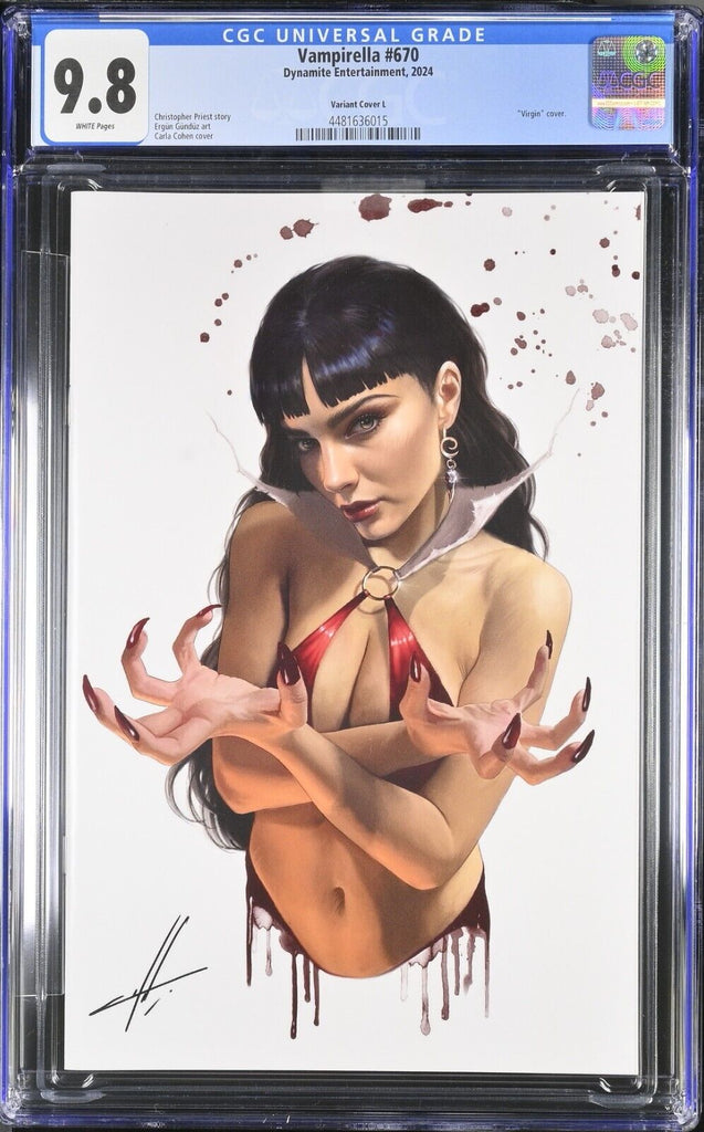 Vampirella 670 1:25 Cohen Virgin Variant CGC 9.8 Dynamite Entertainment