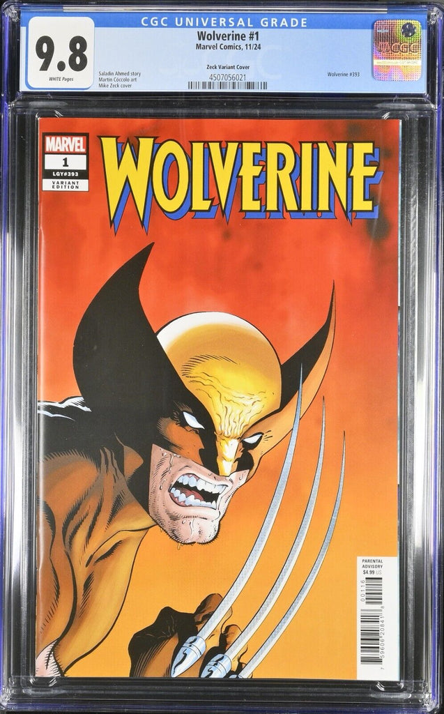 Wolverine 1 Zeck 1:50 Variant CGC 9.8 Marvel Comics