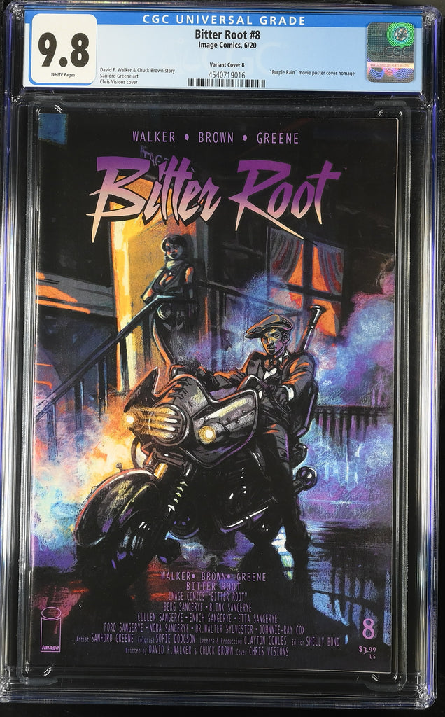 Bitter Root 8 Visions Purple Rain Variant CGC 9.8