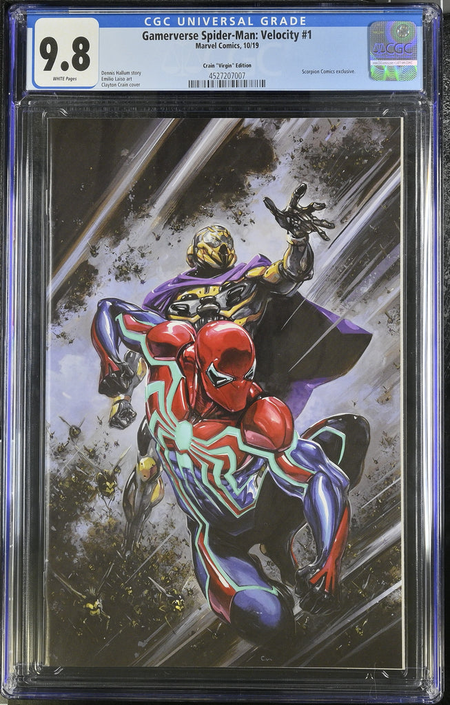 Gamerverse: Spider-Man Velocity 1 Clayton Crain Virgin Variant CGC 9.8